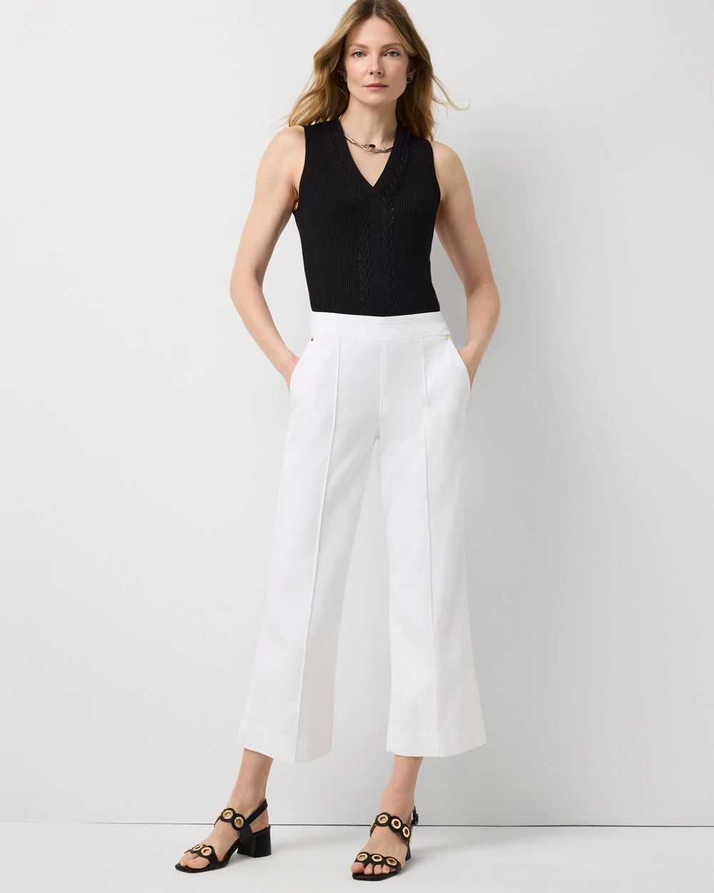 トップス WC PINSTRIPE JK / BLK/WHT Metallic Pinstripe Crepe Jumpsuit | White House Black Market